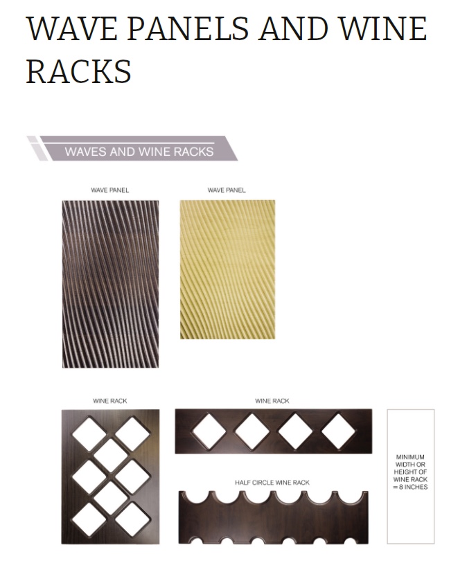 WAVE PANELS AND WINE RACKS OCT 2020